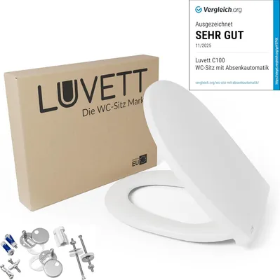 Produktbild von LUVETT® WC-Sitz Absenkautomatik C100 oval universell Toilettendeckel weiß