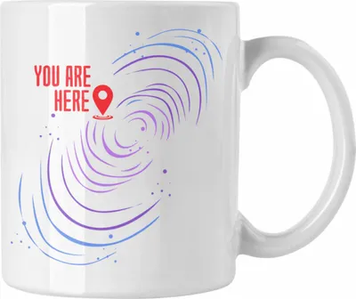 Produktbild von Trendation - Lustige Galaxie-Tasse Spruch "You Are Here" Geschenk für Weltraumliebhaber (Weiß)