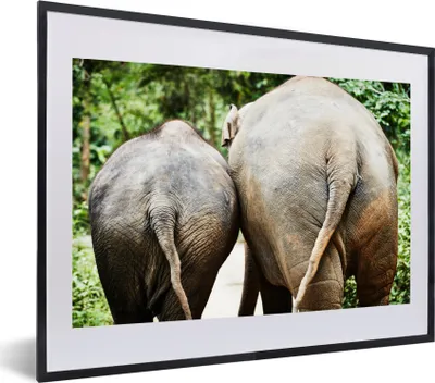Produktbild von MuchoWow® MuchoWow® Gerahmtes Poster Elefant - Tiere - Grau - Natur 60x40 cm - Poster mit zchwarzem Bilderrahmen - Schlafzimmer - Plakat in Rahmen - Drucken