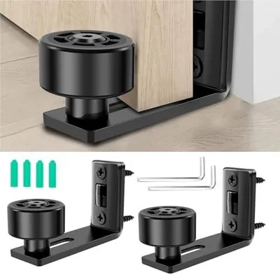 Produktbild von 2 Stück Verstellbare Bodenführungen für Schiebetüren mit Flanschdesign
