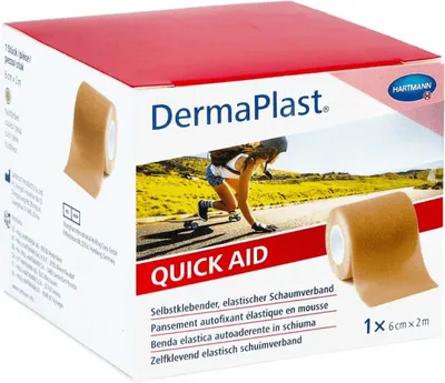 Produktbild von Hartmann DermaPlast® Quick Aid, selbstklebender Schaumverband, 6 cm x 2 m - Hautfarbe | Packung (1 Stück)