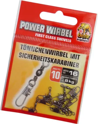 Produktbild von Tönnchenwirbel mit Sicherheitskarabiner 10 Stück Gr. 16
