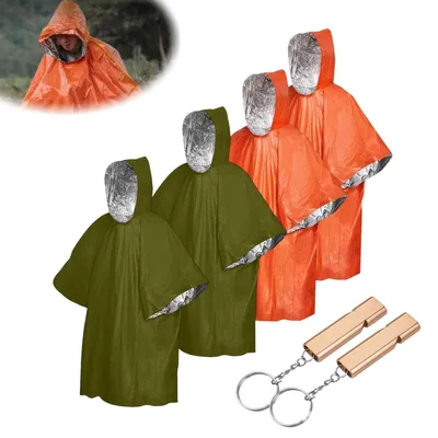 Image de Poncho de pluie Nood avec capuche et couverture de survie thermique