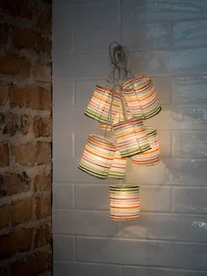 Produktbild von LED Dekolichterkette bunte Papierlaterne 16 Warmweiße Dioden