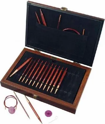 Produktbild von KnitPro Set austauschbare Rundstricknadeln SYMFONIE in Kunstlederbox 3,5 - 8,0 mm 60, 80, 100 cm