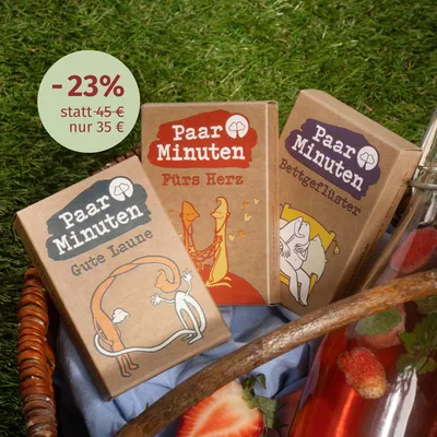 Produktbild von PaarMinuten Dreierpack – 150 spielerische Gesprächsimpulse für Paare – Perfektes Set zum Verschenken zur Hochzeit – Für Spaß, Nähe und Verbundenheit
