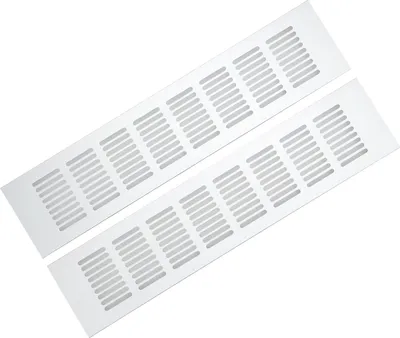 Produktbild von 2 Stück Entlüftungsgitter, rechteckige Platte aus Aluminiumlegierung für Schrank, Schuhschrank, 80 x 350 mm