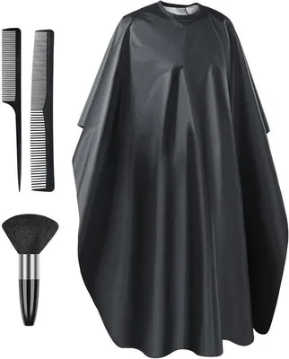 Produktbild von Professionelle Kapperscape mit Nackenborstel und Kam, wasserdicht für Unisex, Haarstyling, Schneiden und Färben