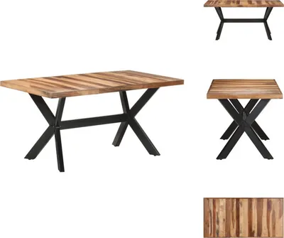 Zdjęcie produktu dla vidaXL Stół do jadalni 160x80x75 cm z litego drewna w kolorze miodowym - Stoły do jadalni
