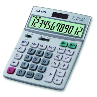 Produktbild von CASIO Tischrechner DF-120 ECO Solar-/ Batteriebetrieb
