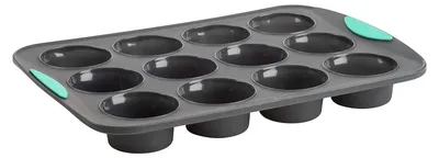 Imagen del producto de Molde para muffins de 12 cavidades, con revestimiento antiadherente, ideal para cupcakes y muffins