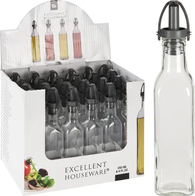 Produktbild von Glasflasche für Öl/Essig mit Ausgießer und Verschluss
