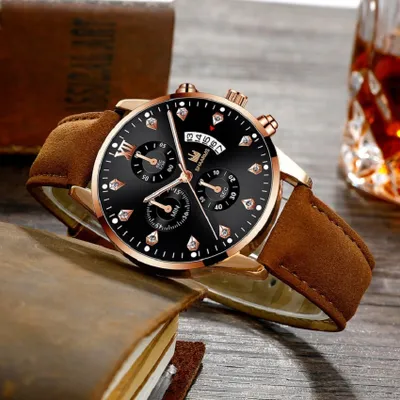 Produktbild von Elegante Quido Uhr in Braun/Roségold – Stilvoll für jeden Anlass KP14270