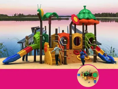 Productafbeelding van Spielturm Rutsche Turm Spielhaus Spielplatz Outdoor Kletterturm