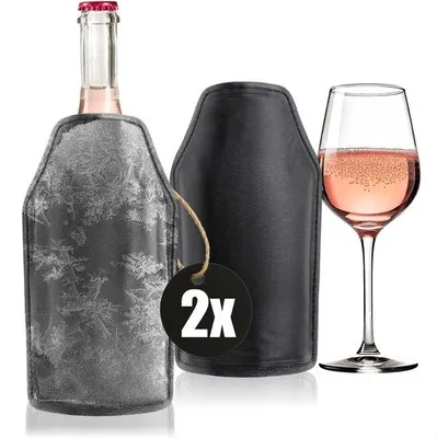 Obrázek produktu pro Chladič na láhve – Černý – 22 x 15 cm – Plast – Vhodný pro šampaňské, víno, pivo a nealkoholické nápoje