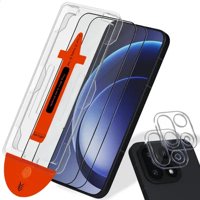 Produktbild von 2-Pack OnePlus 15 Displayschutzfolie & 2-Pack Kameraschutz - Gehärtetes Glas | [Automatische Installation] - Blasenfrei