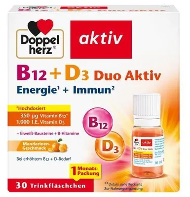 Obrázok produktu pre Doppelherz B12+D3 Duo Active Ampulky na pitie 30 ks