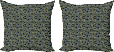Immagine prodotto di ABAKUHAUS Set copricuscino Paisley (2 pezzi), motivo a cerchi con motivi a goccia ispirati al folklore persiano Design orientale, 45 x 45 cm, multicolore