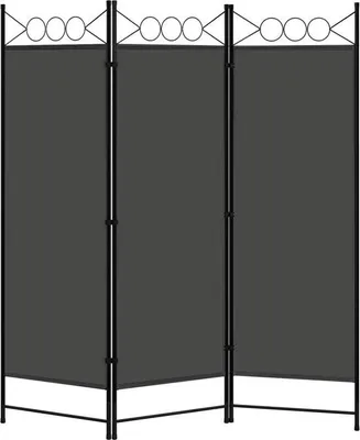 Produktbild von Eleganter Raumteiler – faltbare Trennwand – stilvoll und raumteilend – robustes Design – modernes Dunkelgrau – 3-teilig