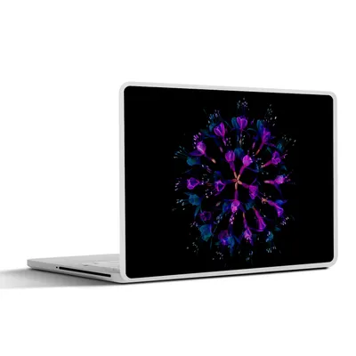 Produktbild von MuchoWow® Laptop Aufkleber Sticker Cover Blume - Lila - Blau - Makro - Schwarz 36.5x27.5 cm - Laptop-Sticker