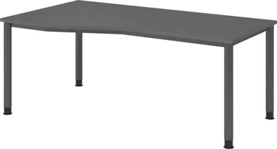 Produktbild von bümö Schreibtisch Serie-H - Nachbildung: Graphit, Gestell: Graphit, Größe:  180 x 100 cm