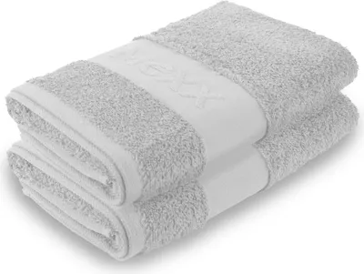 Immagine prodotto di Asciugamano Mexx ( confezione da 2 / grigio chiaro ) 50x100cm, 100% cotone - OEKO-Tex , asciugamano per sauna di  450gr/m², super assorbente, asciugatura rapida