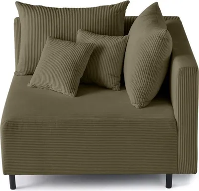 Image de Lisa Design Edinburg - module d'assise d'angle droit - en velours côtelé , Vert