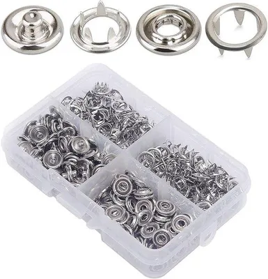 Immagine prodotto di Bottoni a pressione argentati da 9,5 mm, 50 pezzi - Accessori per il fai da te