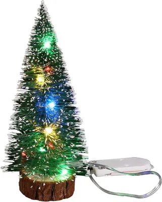 Obrázek produktu pro Mini vánoční stromeček – dekorativní sada – slavnostní atmosféra – s LED světýlky – 15 cm – teplá bílá