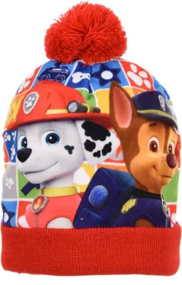 Image de Paw Patrol Bonnet d'hiver pour enfants avec pompon Bonnet à pompon rouge Taille 52