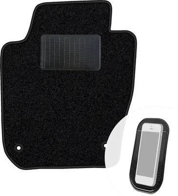 Produktbild von moto-MOLTICO Fahrer Fußmatte Auto Velours Fahrerseite Autoteppiche Schwarz Fahrermatte 1-teilig passend für Seat Ibiza IV Skoda Fabia 3