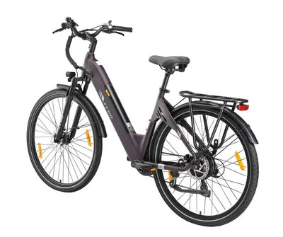 Produktbild von 28Zoll City E-Bike Rostfreie Aluminiumlegierung 36 V 18 Ah 648Wh bis zu 120km Elektrofahrrad Wasserdicht IP54 mit Shimano 7 Gang E-Hollandräder Lila