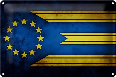 Produktbild von Blechschild Flagge Europa, 30 x 20 cm, Blechschilder Fahne Nationalität