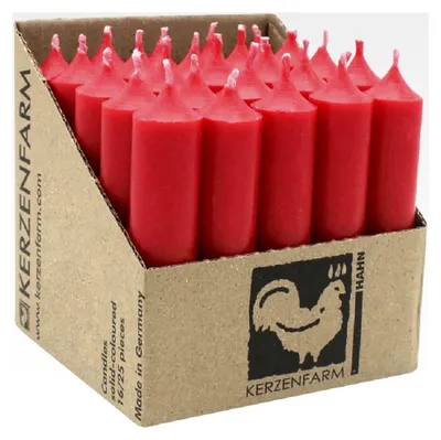 Produktbild von Stabkerzen aus Paraffin, 100/22 mm, Weihnachtsrot, Brenndauer ca. 4h, 25 Stück pro Verpackung