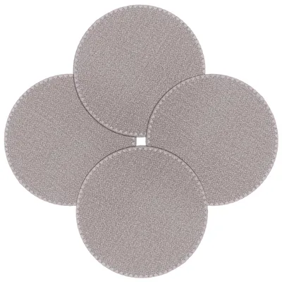 Productafbeelding van Set van 4 Ronde Kunstleren Placemats voor Eettafel