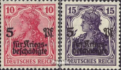 Produktbild von Briefmarken Deutsches Reich 1919 Mi 105-106 (kompl.Ausg.) postfrisch Germania mit Aufdruck