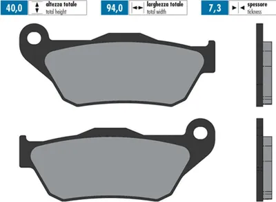 Produktbild von POLINI ORIGINAL Bremsbeläge Paar 40x94x7,3 mm