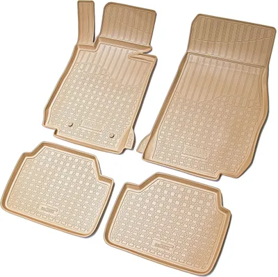 Zdjęcie produktu dla gumowe dywaniki podłogowe 3D do BMW serii 1 | Typ F20 F21 | Rok 2011-2019 | beżowe z obramowaniem