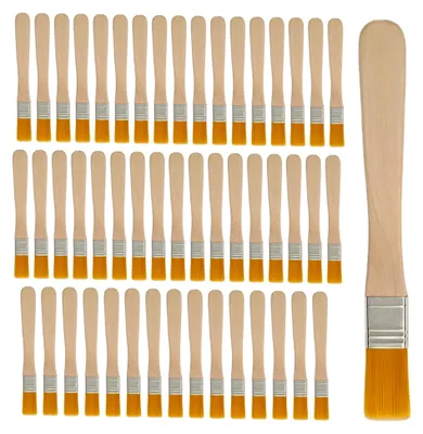 Produktbild von Kleine Pinsel, 50 Stück, flache Nylonpinsel mit Holzgriff, für Heimwerkerkunst und Malbedarf