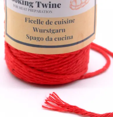 Produktbild von Wurstgarn Rot - 60m, Metzgergarn, Baumwollgarn, Makramee Schnur, Küchengarn, Garn