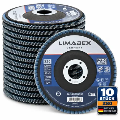 Produktbild von Fächerscheiben 125 mm Metall Stahl Edelstahl Z80 Lamellenscheiben INOX 10 Stück PRO Series