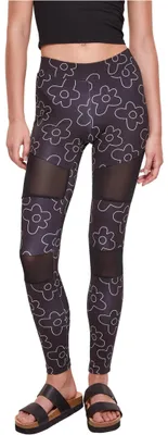 Produktbild von Urban Classics Damen Leggings Ladies Tech Mesh AOP Leggings blackflower S