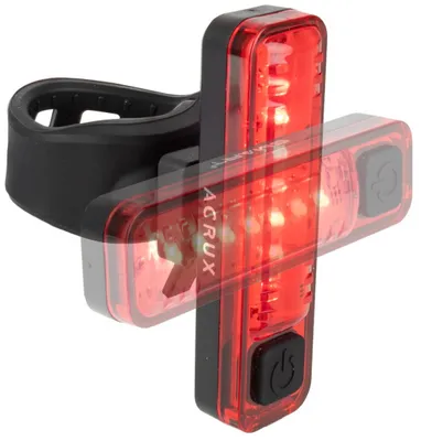 Produktbild von Hinterer Licht blinkender ACRUX 3.7V wiederaufladbarer LED schwarz / rot