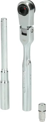 Produktbild von KS Tools 1/4" Bit-Gelenk-Umschaltknarren-Satz mit Steckadapter für Stecknüsse, 3-tlg