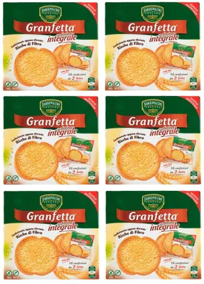 Produktbild von 6x Buitoni Granfetta Fette Biscottate con Farina integrale 16 Einzelportionen a 2 Vollkorn Zwieback 240g
