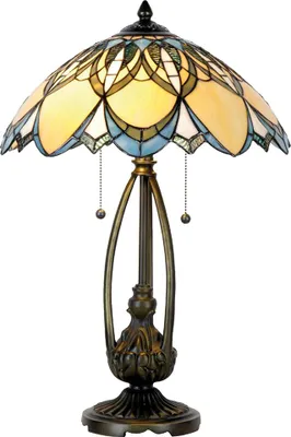 Produktbild von Clayre & Eef Tiffany Tischlampe Ø 40x60 cm Blau Beige Glas
