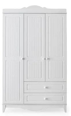 Obrázek produktu pro Šatní skříň Elegantní třídveřová Zásuvky Nadčasový design Stylový nábytek