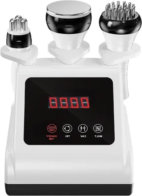 Produktbild von Massagegerät 3-in-1 – Gesichtsbehandlung, Körperpflege – Hautstraffung und Konturierung – 40 kHz Kavitation, Radiofrequenz (RF), Elektrostimulation (EMS) – 9 Intensitätsstufen – Weiß