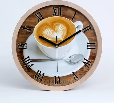 Produktbild von Holzuhr 20fi cm wanduhr - schwarze Spitzen - Kaffee wiliżance