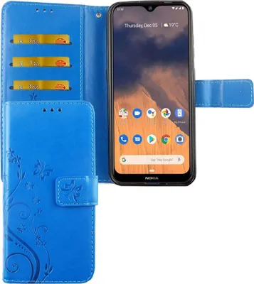 Produktbild von Nokia 2.3 Handy Hülle Schutz-Tasche Cover Flip-Case Kartenfach Blau